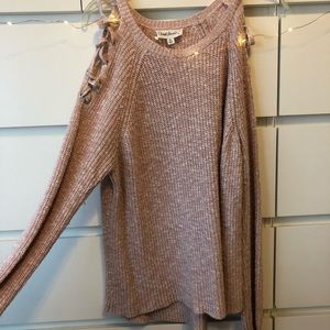 Pink cold shoulder Sweater